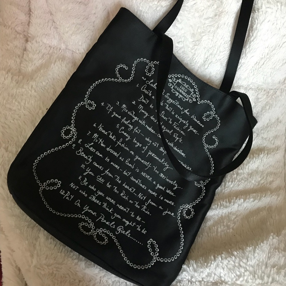 LULU GUINNESS UNIQUE SATIN-TINE TOTE